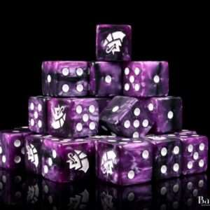 Alien Dice - Purple & White, Round (x25) - #60828